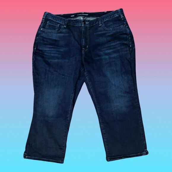 NWT Lane Bryant Low Rise Dark Wash Super Stretch Capri Size 22 #28 - Picture 5 of 5